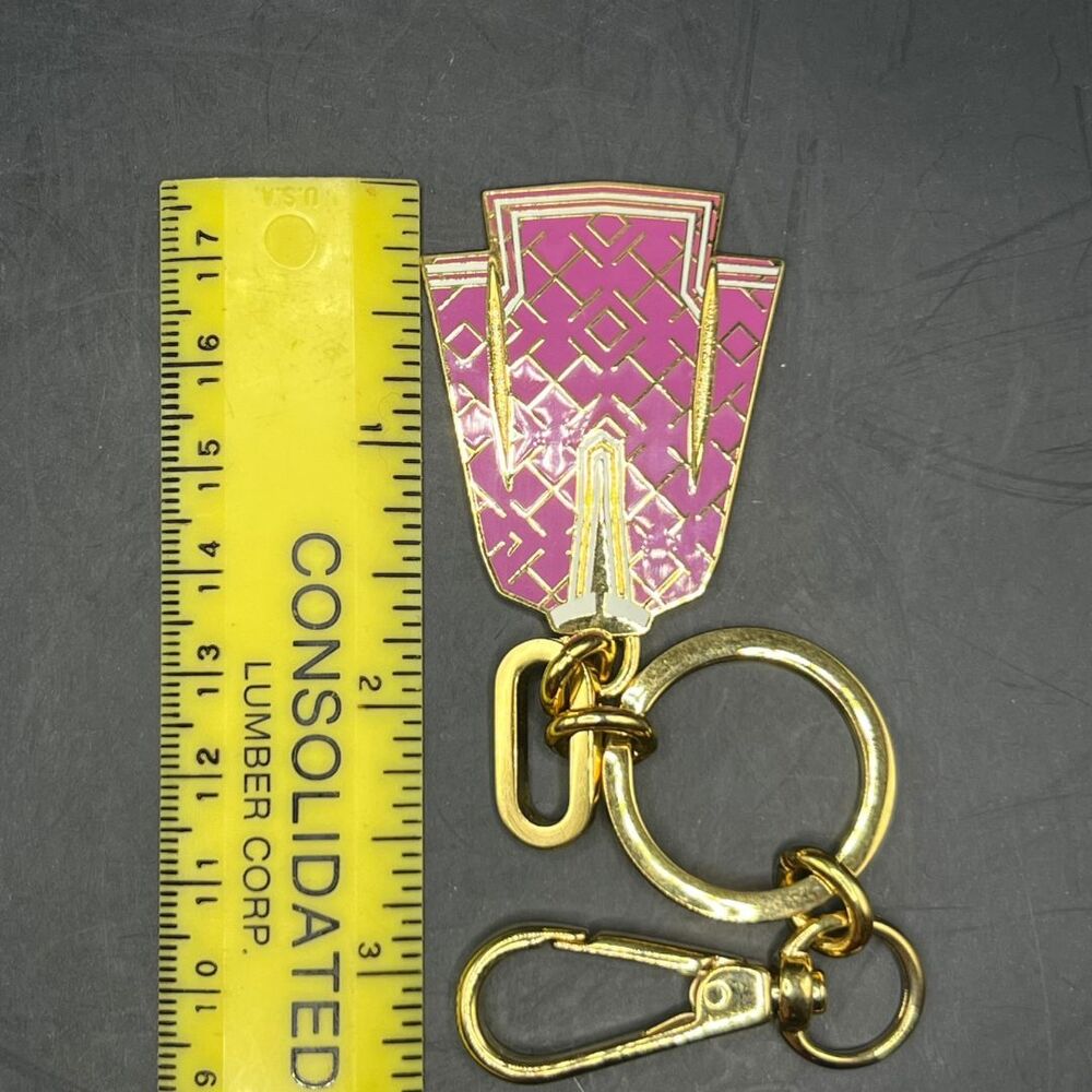 Tory Burch Keychain Womens Pink T Shirt Gold Chain Vintage Tunic Charm Key Fab - Picture 5 of 13